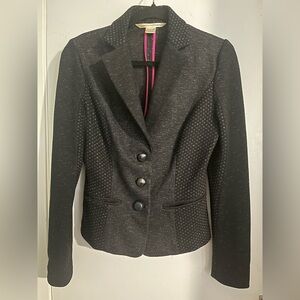 Diane von Fürstenberg Black Wool Blend Jacket Size 12 (Fits Like 6)